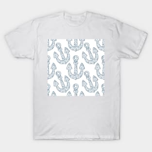 Traditional portuguese anchor and azulejo tiles background. T-Shirt